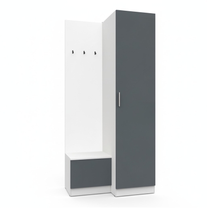 Набор мебели для прихожей "Марсель-150" МР 01-150 В2160 Ш1000 Г580 (ЛДСП Графит серый) Набор мебели для прихожей "Марсель-150" МР 01-150 В2160 Ш1000 Г580 (ЛДСП Графит серый)